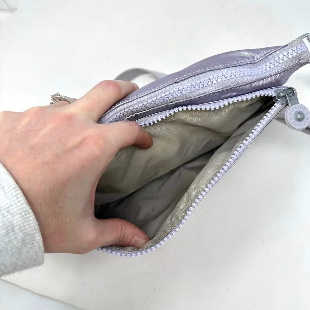 Kipling Mikaela Crossbody Icy Metallic Lilac‎